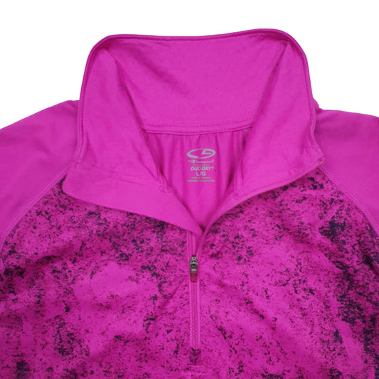 Womens Purple Champion DuoDry Active Running Sport Quarter Zip Jumper