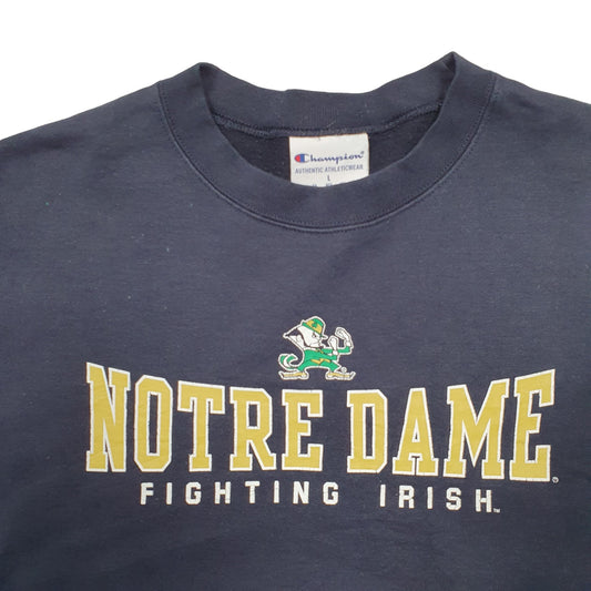 Mens Navy Champion Notre Dame NFL Crewneck Jumper