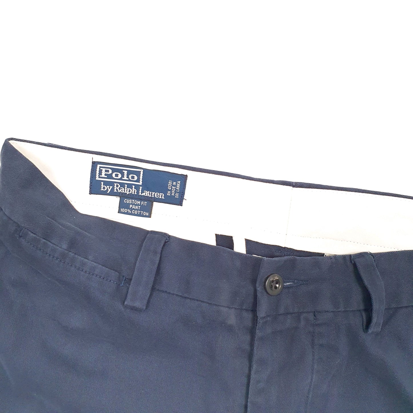Mens Navy Polo Ralph Lauren Custom Fit Pant Slim Chino Trousers