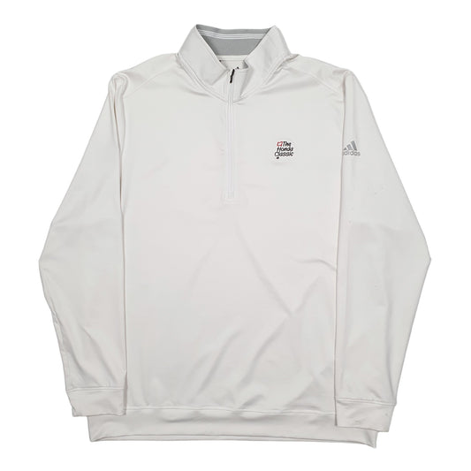 Mens Cream Adidas PGA Golf Palm Springs Quarter Zip Jumper