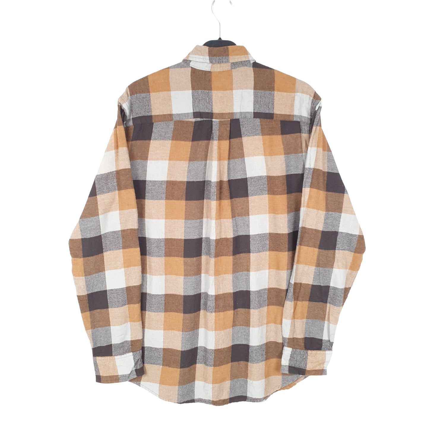 Croft & Barrow Flannel Shacket Overshirt Long Sleeve Regular Fit Check Shirt Brown