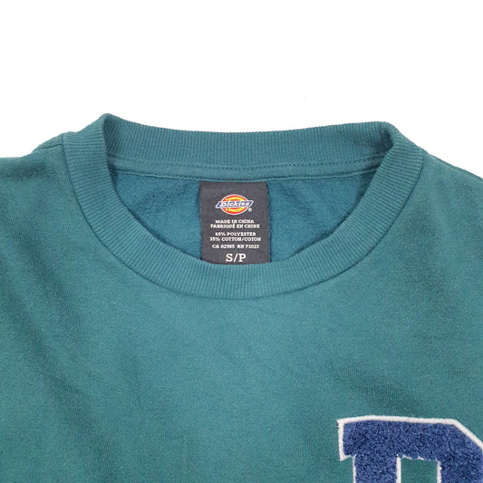 Mens Green Dickies Letterman Work Wear Crewneck Jumper