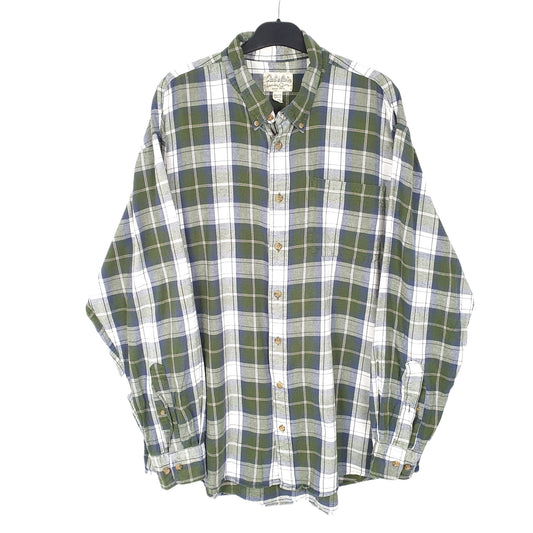 Cabela's Flannel Shacket Tall Long Sleeve Regular Fit Check Shirt Green