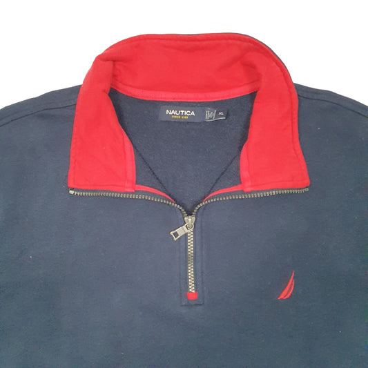 Mens Navy Nautica Quarter Zip Jumper