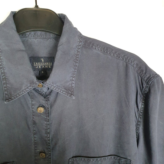 Trussardi Jeans Short Sleeve Regular Fit Shirt Navy