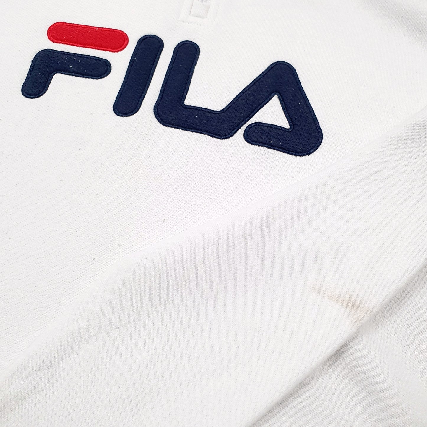 Fila Spellout Quarter Zip S White