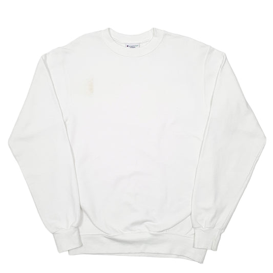 Mens White Champion Crewneck Jumper