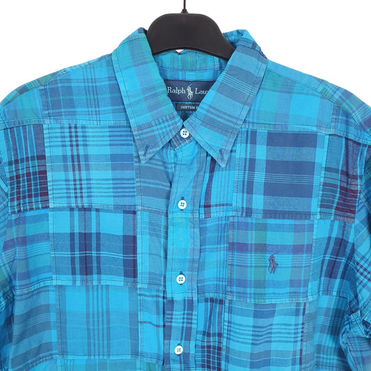 Ralph Lauren Short Sleeve Custom Fit Check Shirt Blue