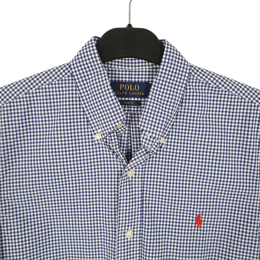 Ralph Lauren Long Sleeve Slim Fit Gingham Shirt Blue