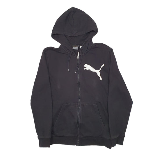 Mens Black Puma Spellout Full Zip Jumper
