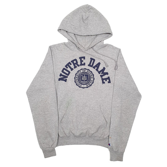 Mens Grey Champion Notre Dame USA College Hoodie Jumper