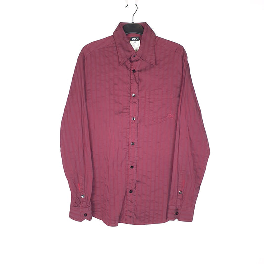 Dolce & Gabbana Long Sleeve Regular Fit Striped Shirt Burgundy