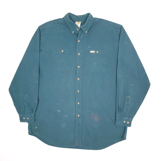 Mens Green Carhartt Vintage 2002 Shacket Long Sleeve Shirt