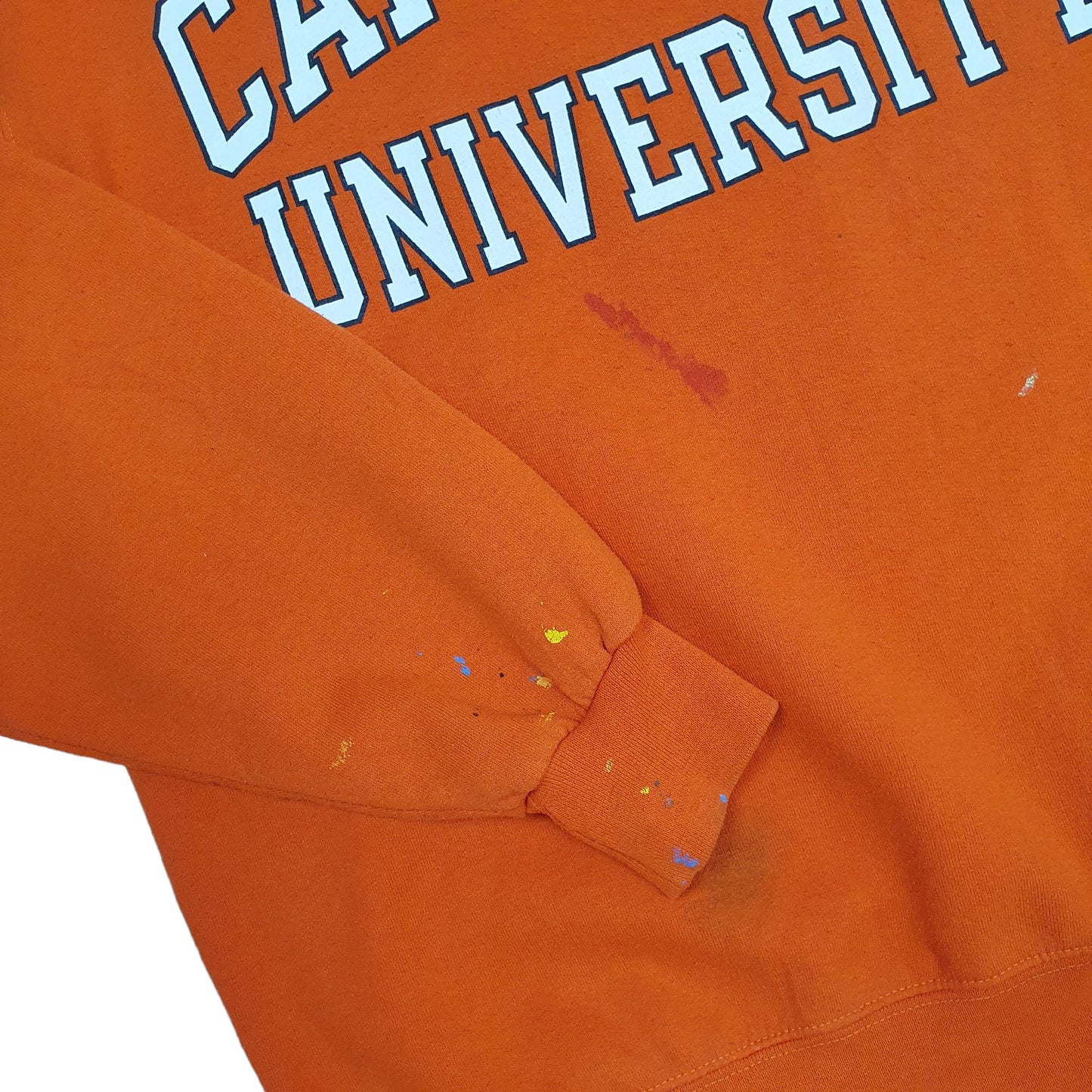 Mens Orange Champion USA College Campbell University Crewneck Jumper