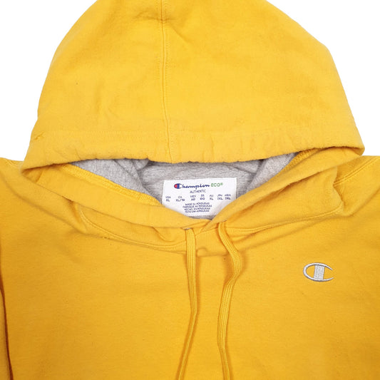 Mens Yellow Champion Hoodie Jumper
