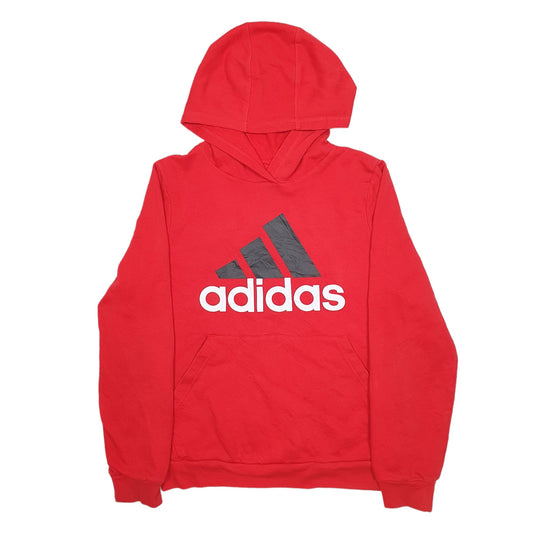 Mens Red Adidas Hoodie Jumper