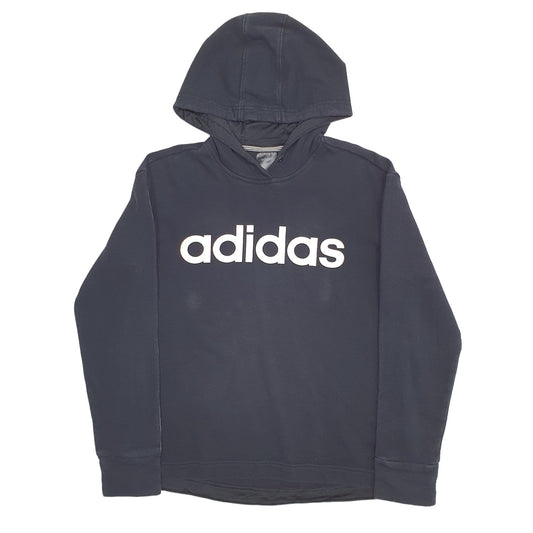 Womens Black Adidas Spellout Hoodie Jumper