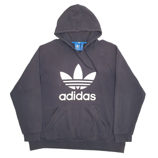 Mens Black Adidas Spellout Hoodie Jumper