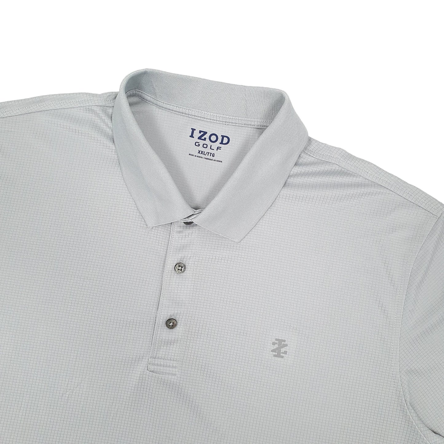 Izod Lacoste Golf Short Sleeve Polyester Polo Shirt Grey