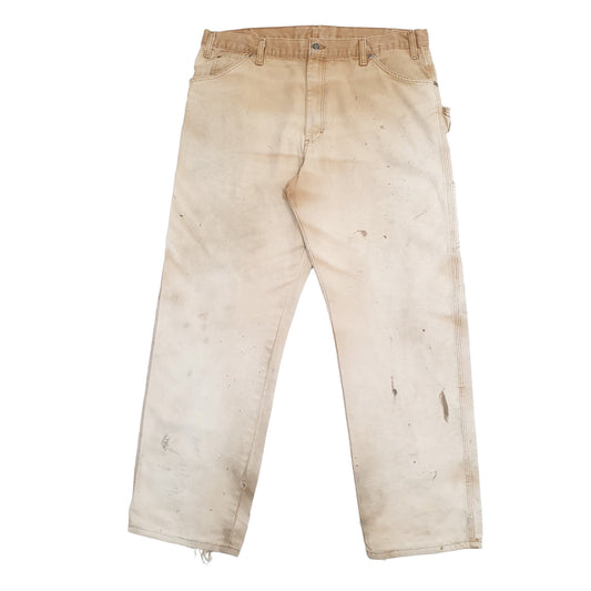 Mens Cream Dickies Carpenter Trousers