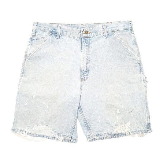 Mens Blue Carhartt Carpenter Workwear Denim Shorts