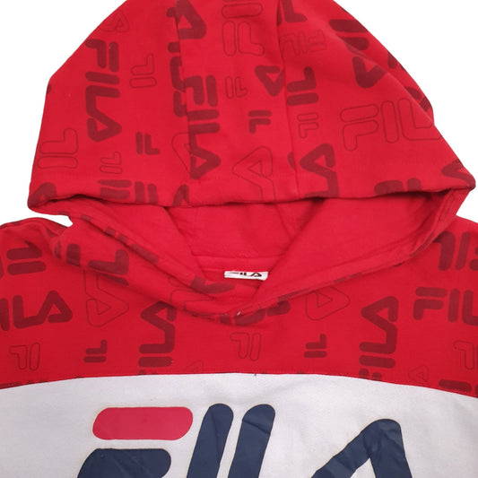 Mens Navy Fila Spellout Hoodie Jumper