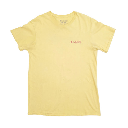Mens Yellow Columbia Sportswear Short Sleeve T Shirt