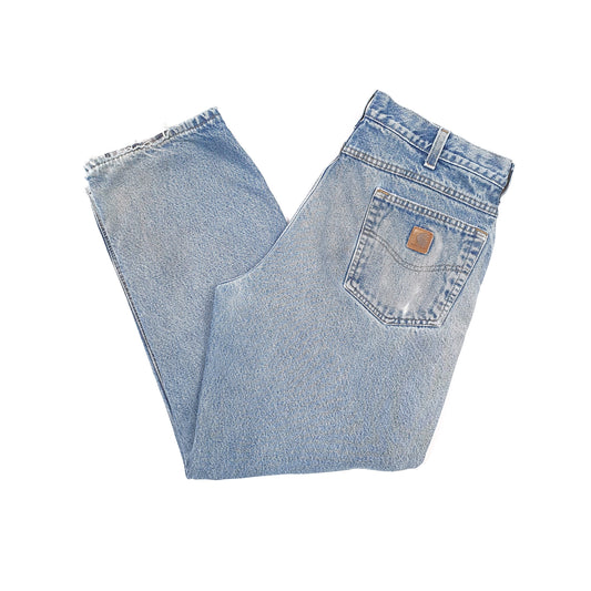 Carhartt Casual Loose Fit Flannel Lined Jeans W34 L29 Blue