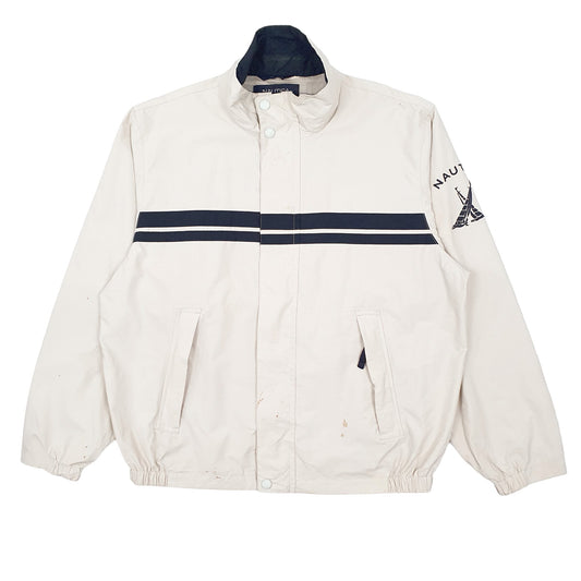Mens Beige Nautica Bomber Coat