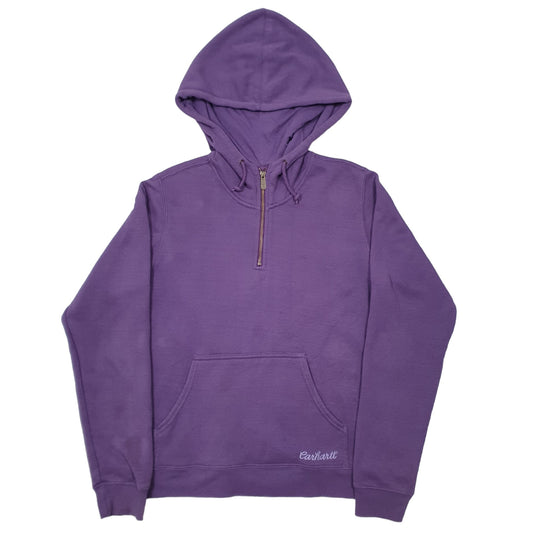 Womens Purple Carhartt Hoodie Quarter Zip Jumper