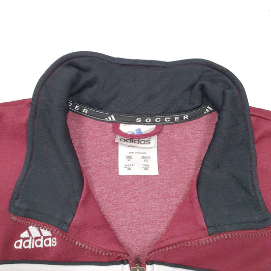 Mens Burgundy Adidas Soccer Training Active Full Zip Jumper