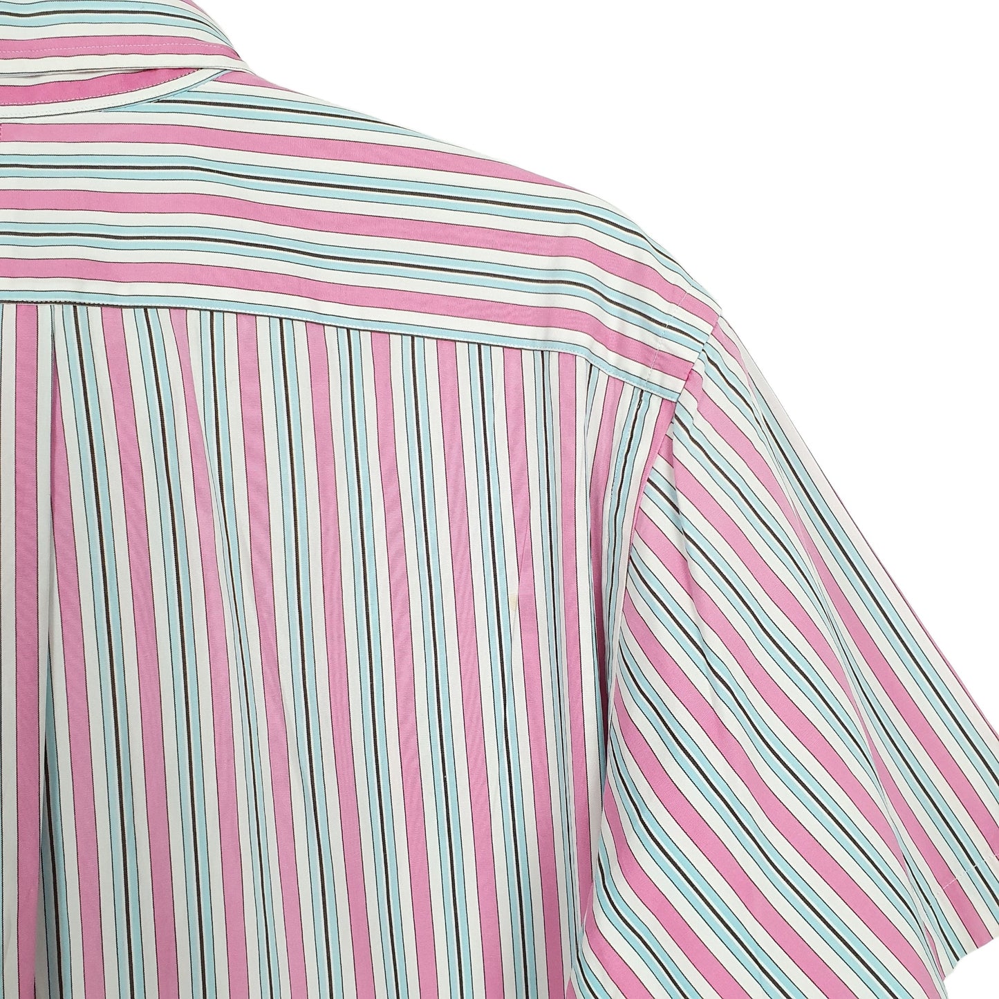 Ralph Lauren Short Sleeve Custom Fit Pinstripe Shirt Blue