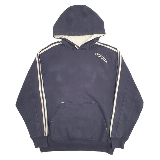 Mens Blue Adidas Spellout Hoodie Jumper
