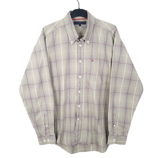 Tommy Hilfiger Long Sleeve Regular Fit Check Shirt Beige