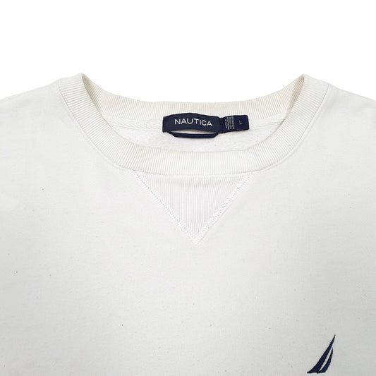 Mens White Nautica Crewneck Jumper