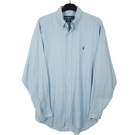 Mens Blue Ralph Lauren Houndstooth Long Sleeve Shirt