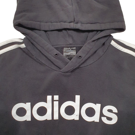 Mens Black Adidas Spellout Hoodie Jumper