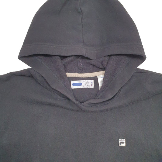 Mens Black Fila Hoodie Jumper