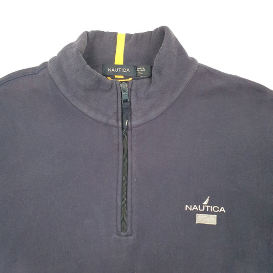 Mens Navy Nautica Quarter Zip Jumper