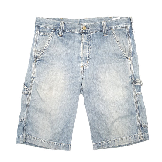 Mens Blue Carhartt Carpenter Bermuda Dungaree Denim Shorts