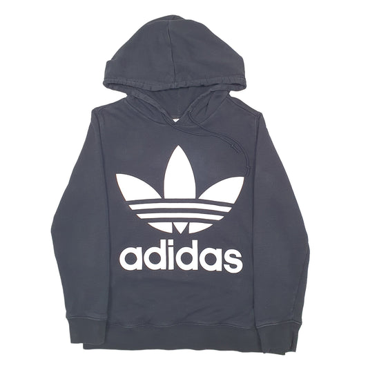 Womens Black Adidas Spellout Hoodie Jumper