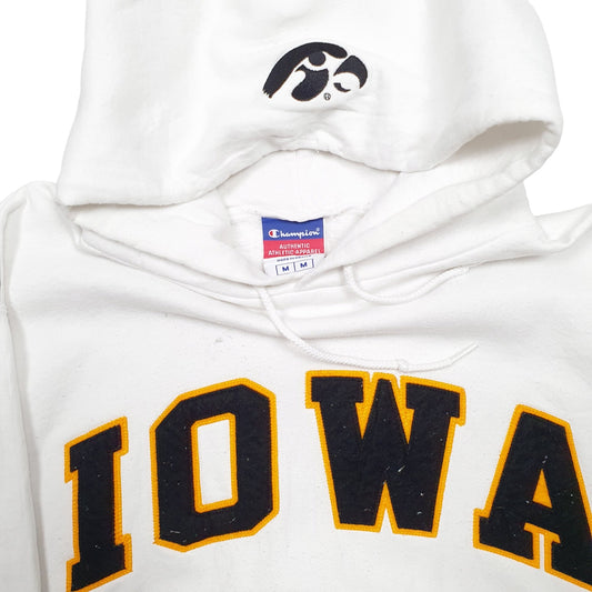 Mens White Champion IOWA Hawkeyes USA College Hoodie Jumper