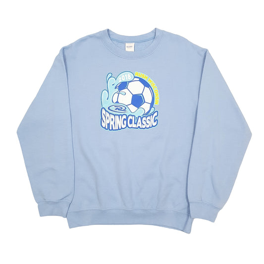 Gildan Spring Classic Soccer Crewneck M Blue