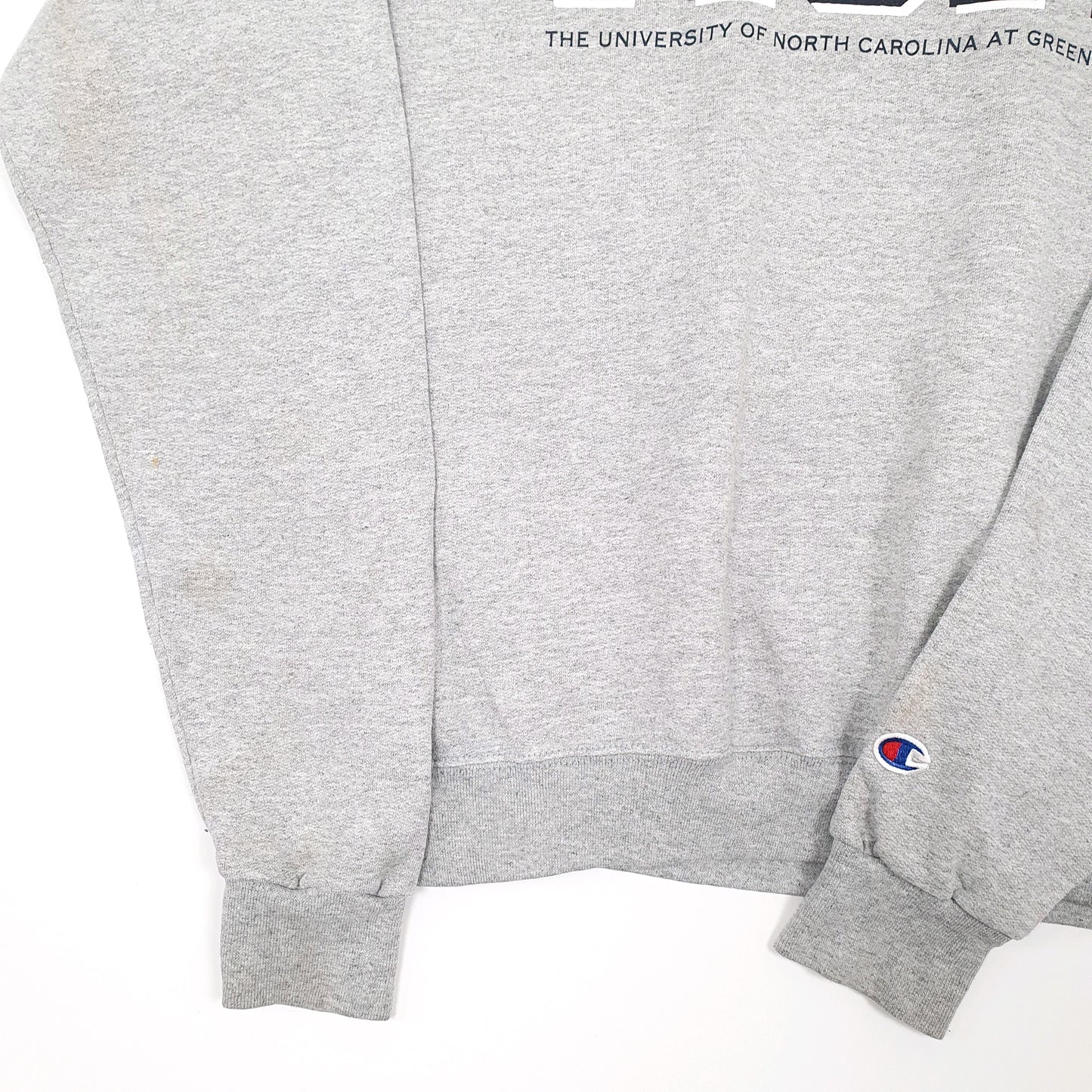 Mens Grey Champion USA College Crewneck Jumper