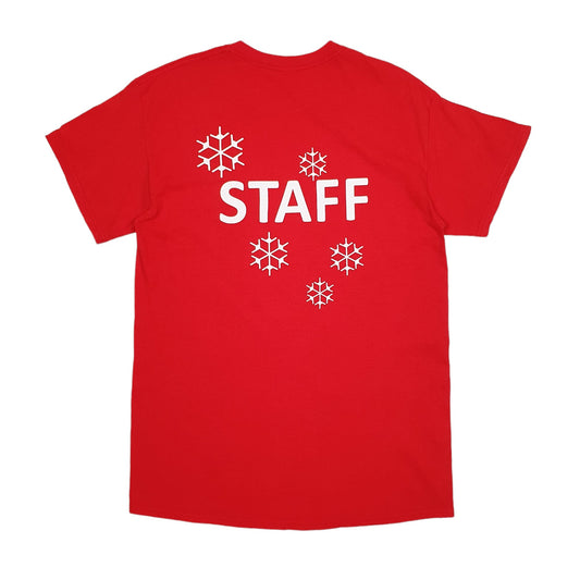 Mens Red Columbia Sportswear Staff Christmas Short Sleeve T Shirt