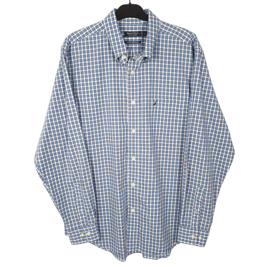 Mens Blue Nautica Long Sleeve Shirt