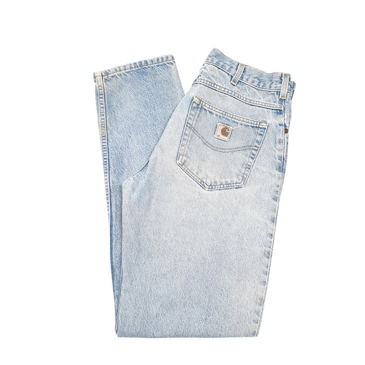 Mens Blue Carhartt Tapered Casual JeansW33 L34