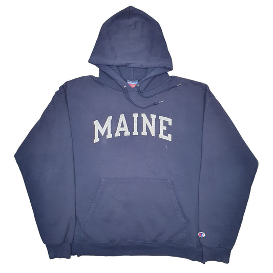 Mens Blue Champion USA College Maine Hoodie Jumper