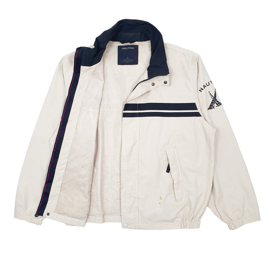 Mens Beige Nautica Bomber Coat