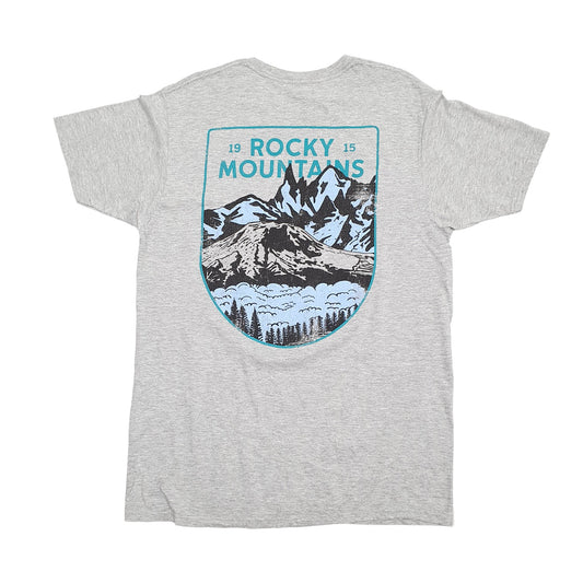 Mens Grey Columbia Sportswear Rocky Mountains USA Short Sleeve T Shirt